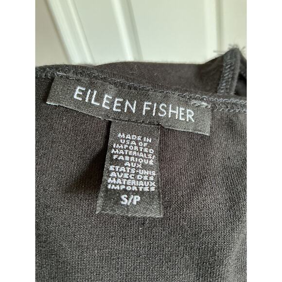 Eileen Fisher Small Black Stretch Jersey Knit Round Neck Dress Small - Picture 6 of 8